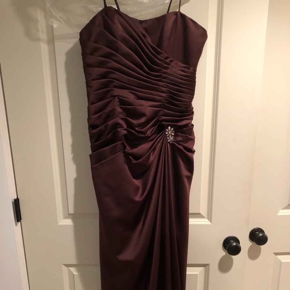 Wine color Alexia designs bridesmaid dress